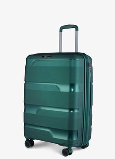 Средний чемодан V&V TRAVEL METALLO на 75/85 л весом 3,1 кг Зеленый